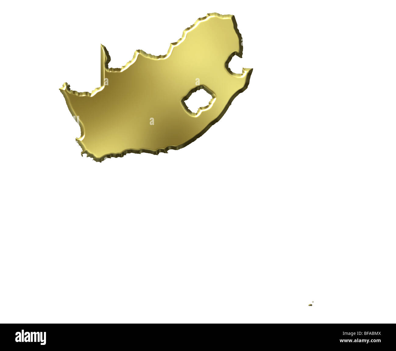 South Africa 3d golden map Stock Photo