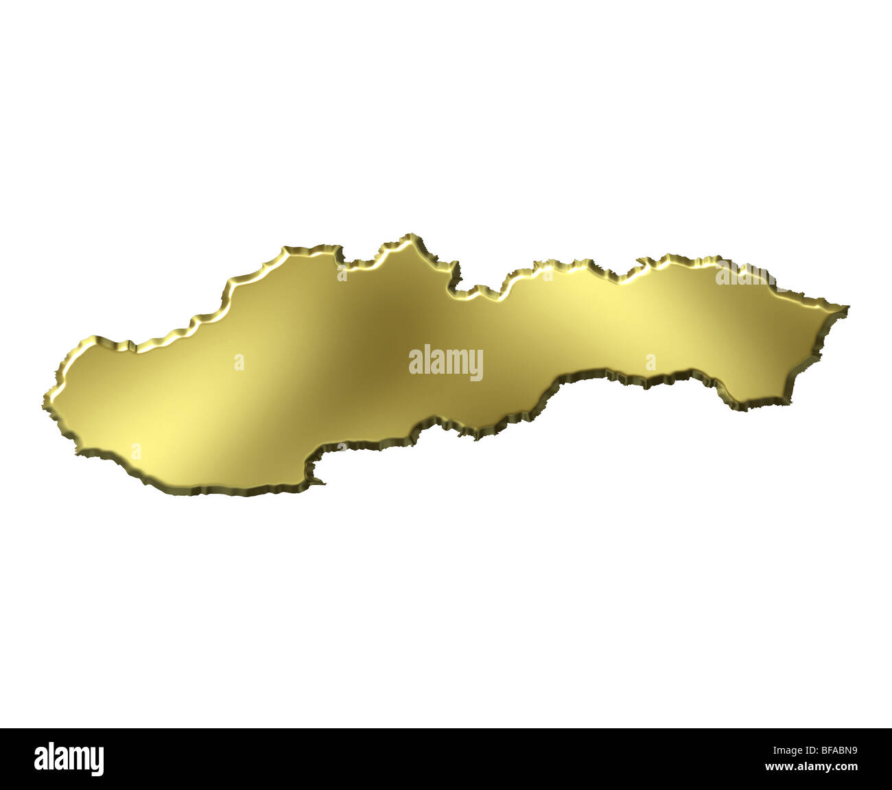 Slovakia 3d golden map Stock Photo