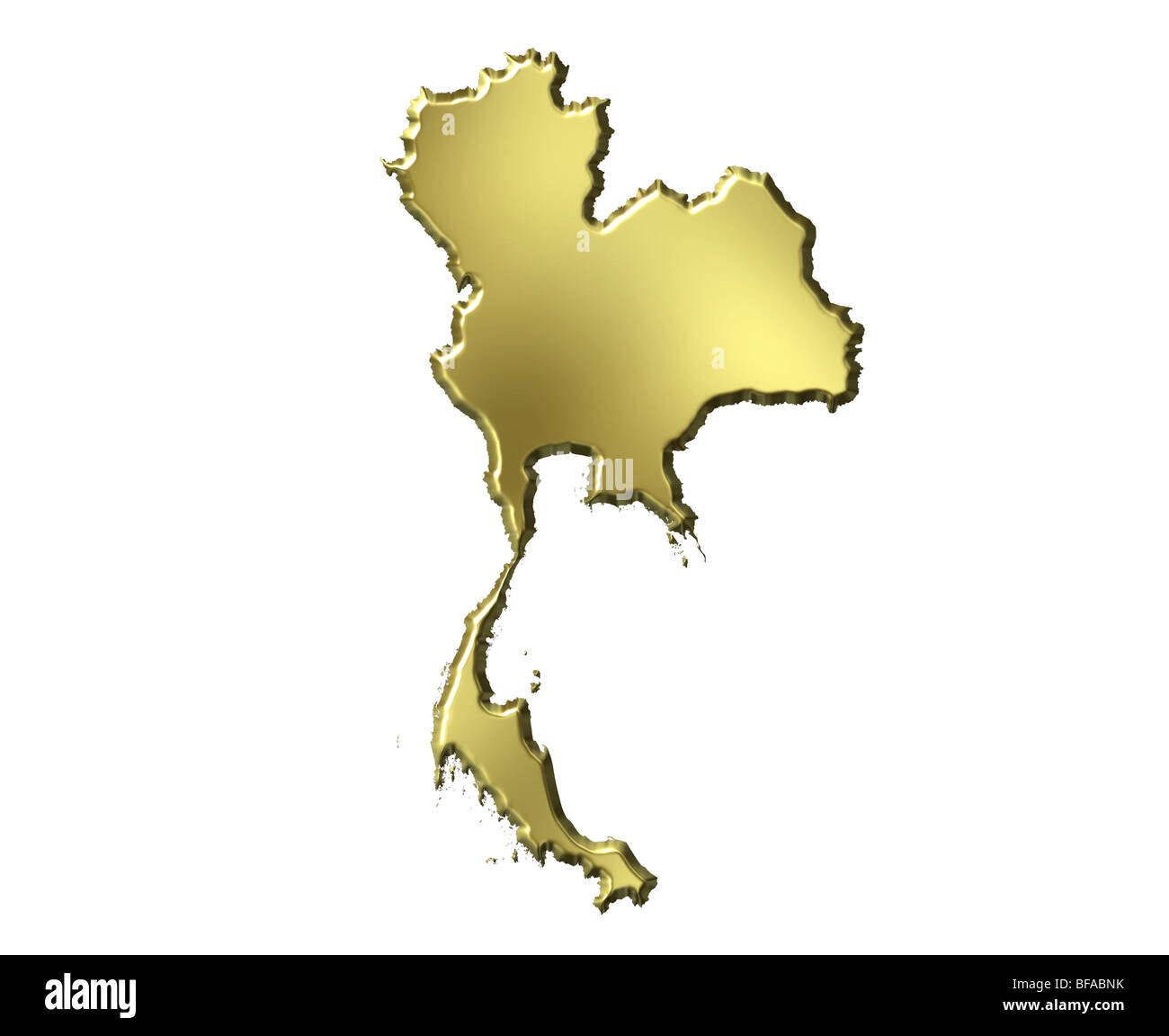 Thailand 3d golden map Stock Photo