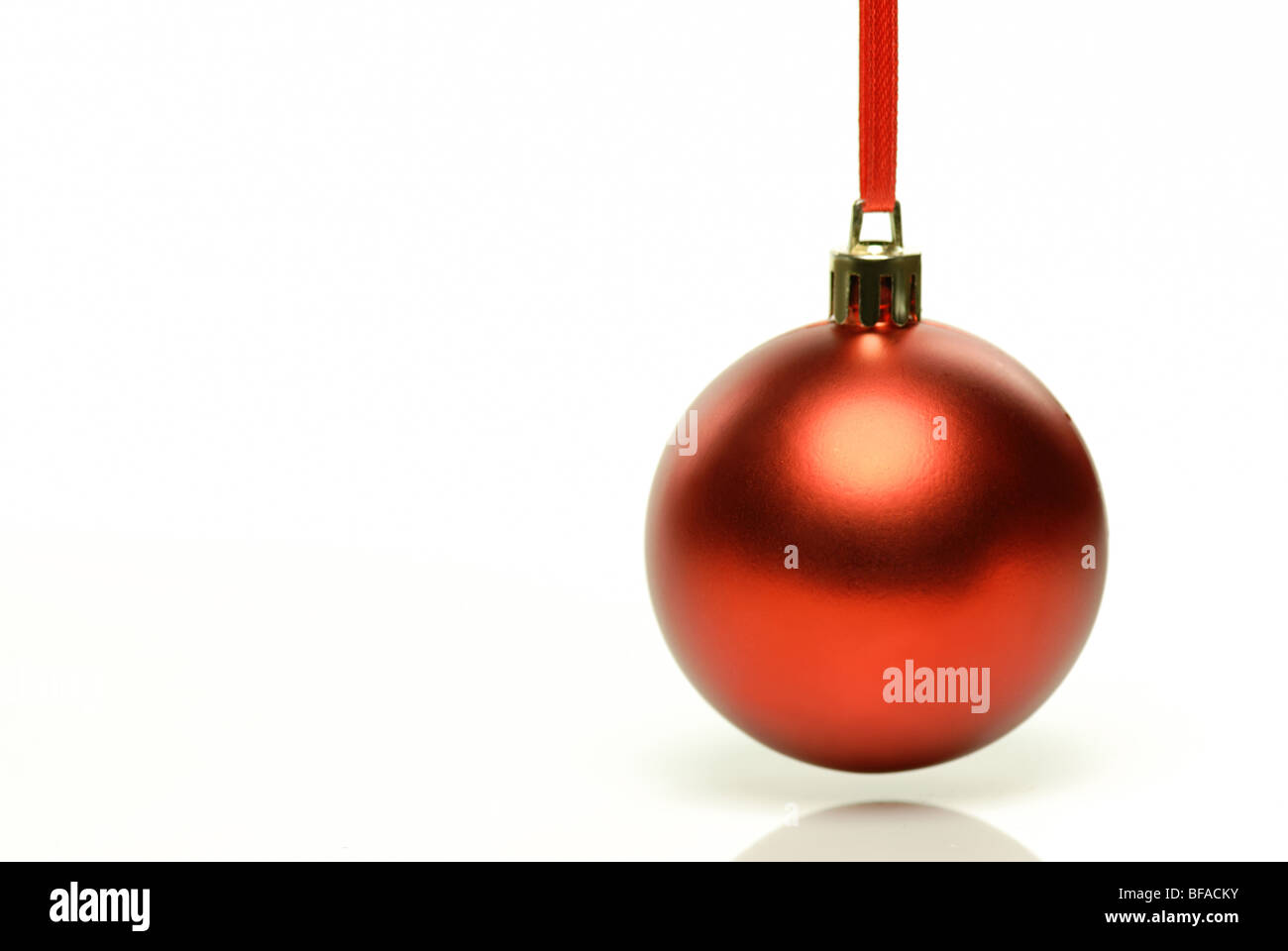 Red christmas ball isolated on white background Stock Photo