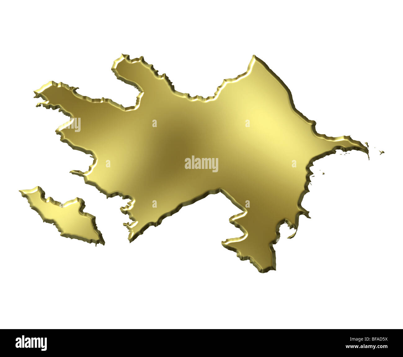 Azerbaijan 3d golden map Stock Photo