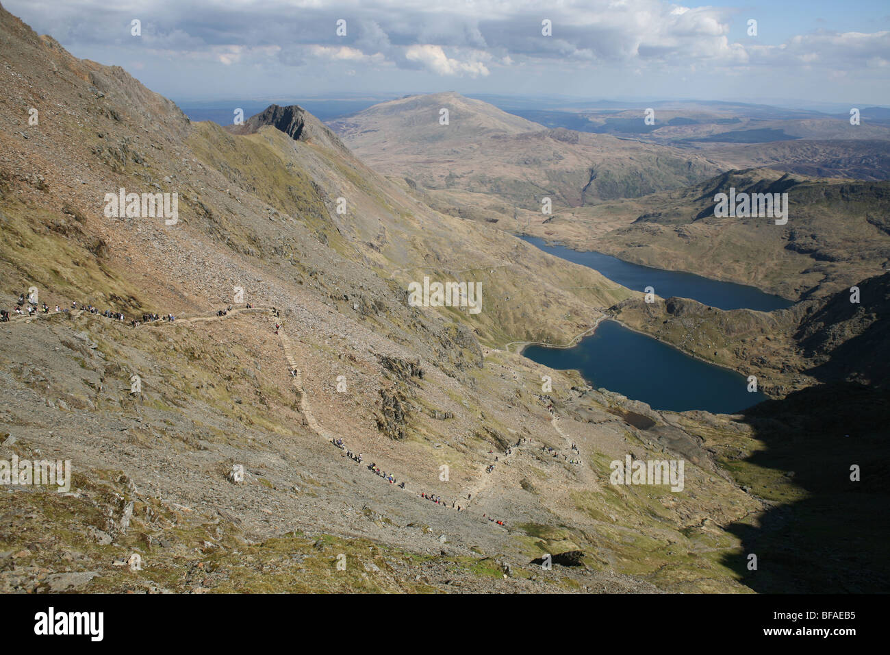 Snowdon miners trail Stock Photo