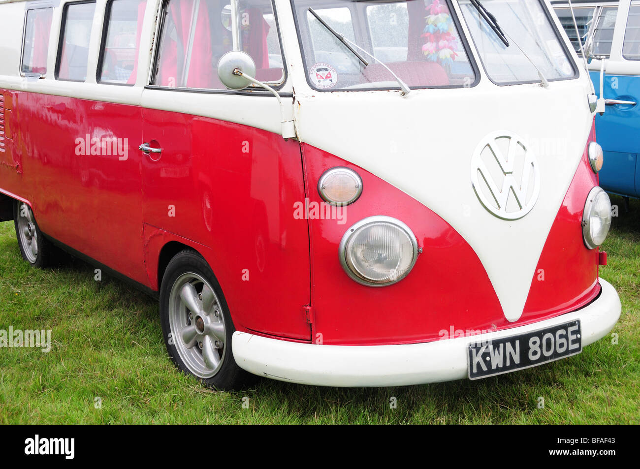 Split Screen Camper Van at  a Volkswagen Rally Margam Park  West Glamorgan Wales Cymru UK Stock Photo