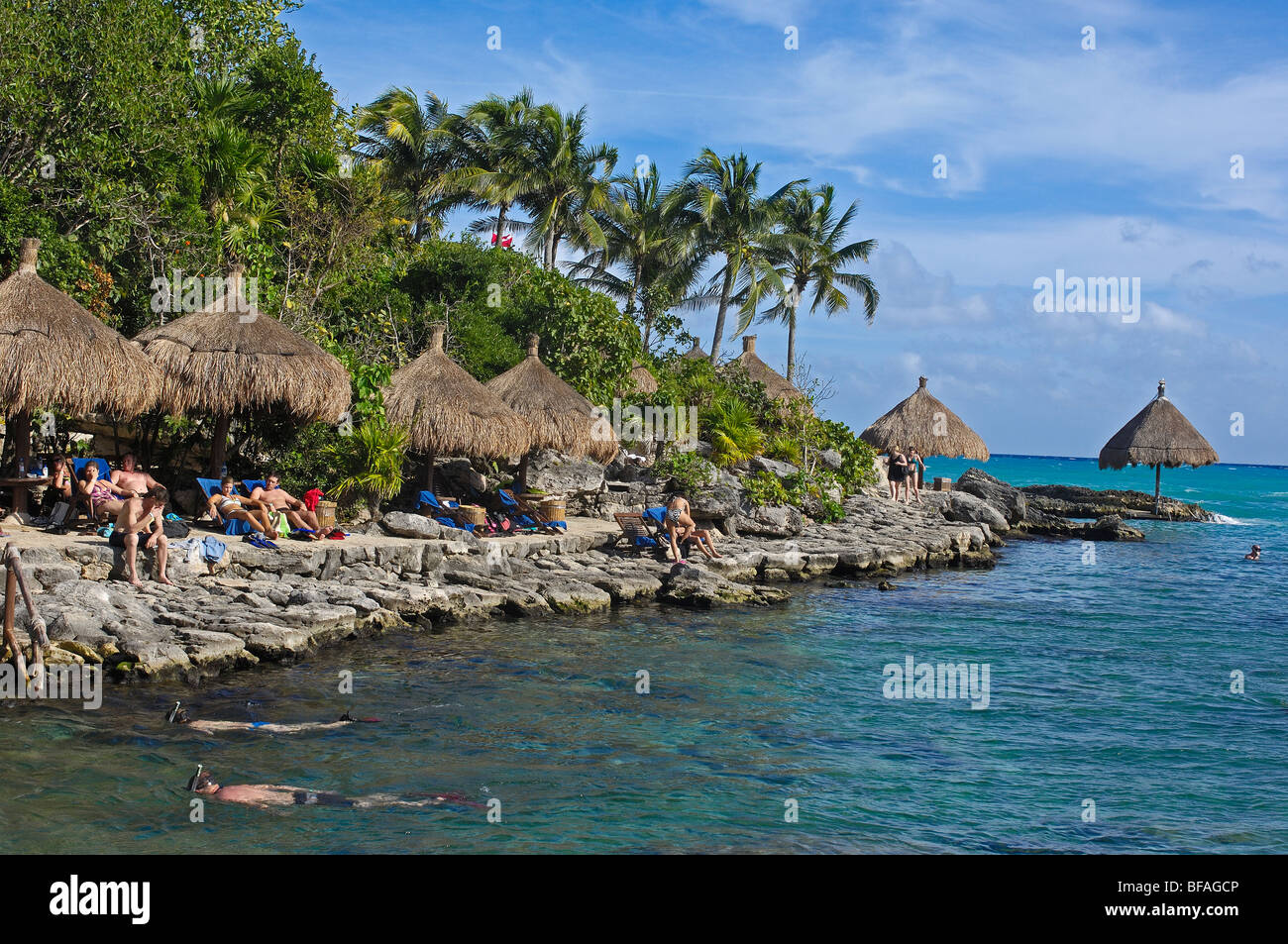 Snorkeling area. Xcaret. Ecoarcheological park. Playa del Carmen