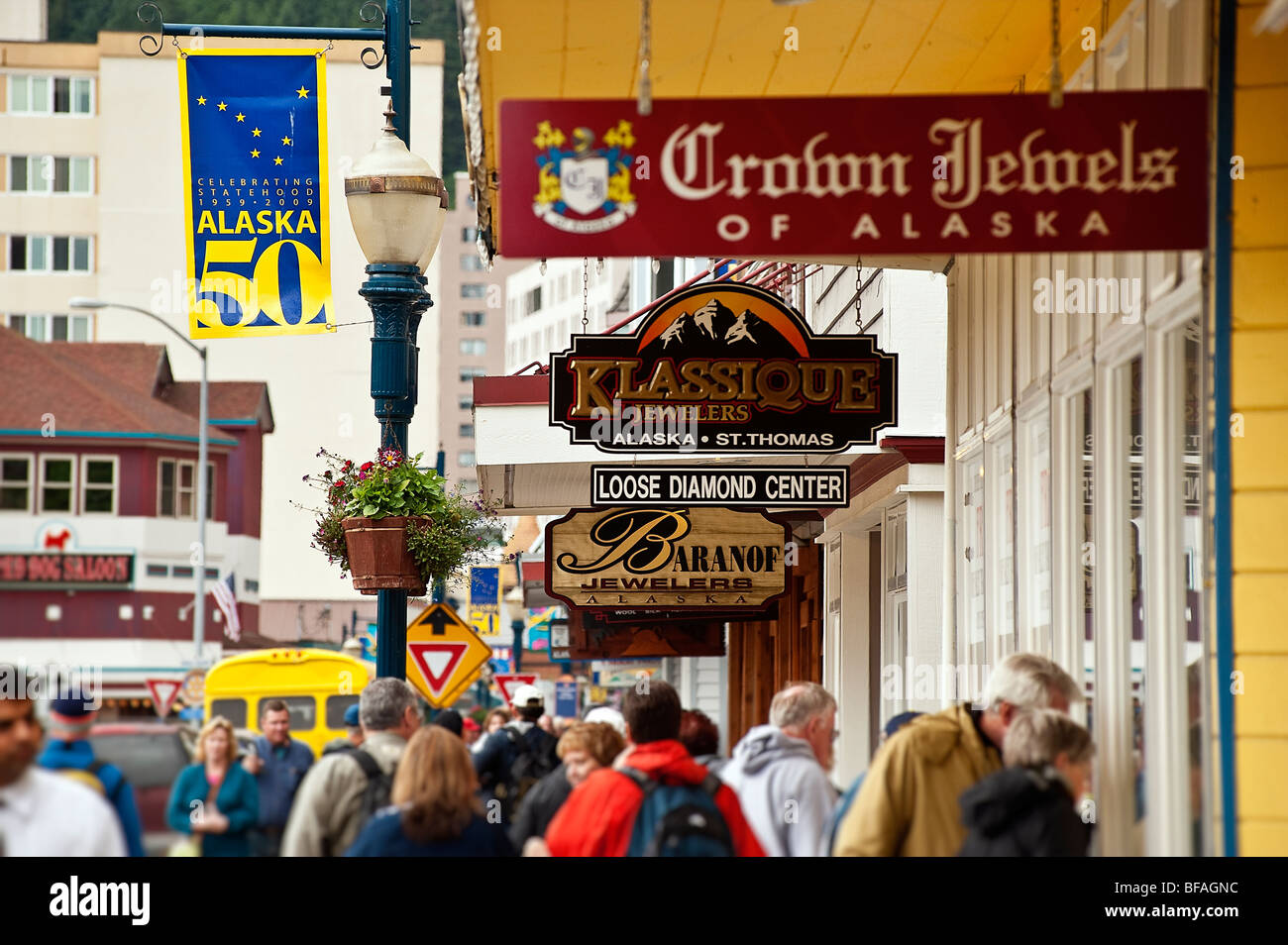 Downtown juneau alaska usa stock photo alamy