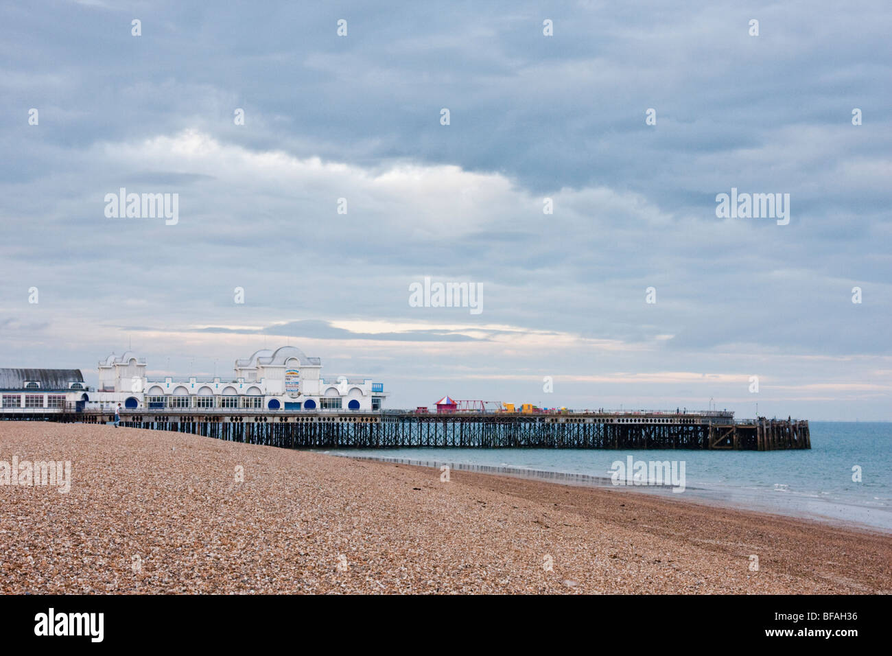 Southsea pier and coast, Hampshire, England. Stock Photo