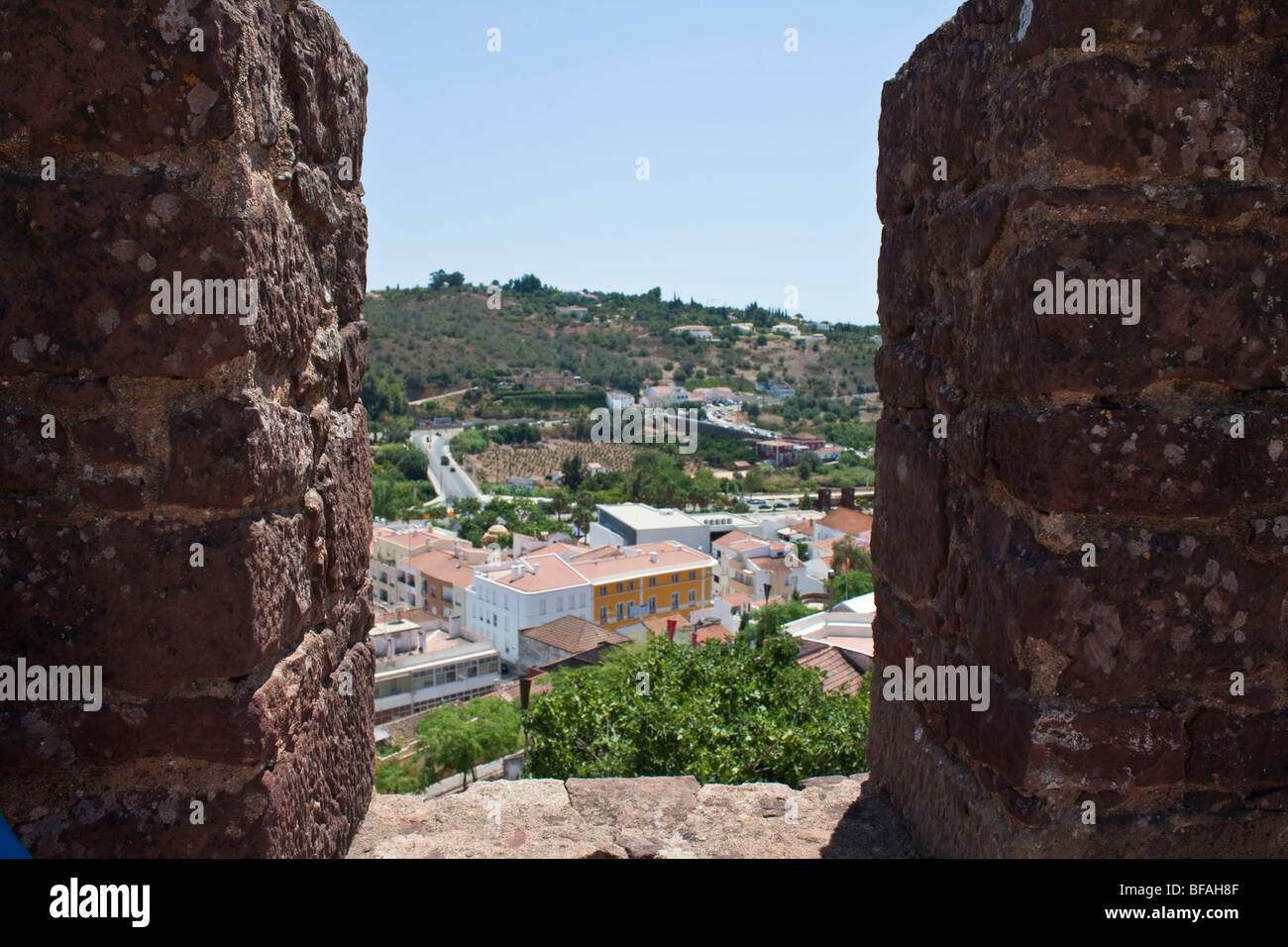 View of Silves from castle turrets Stock Photo