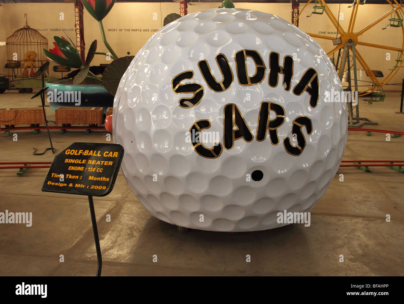 Golf ball car, at Sudha Car Museum Hyderabad Stock Photo Alamy