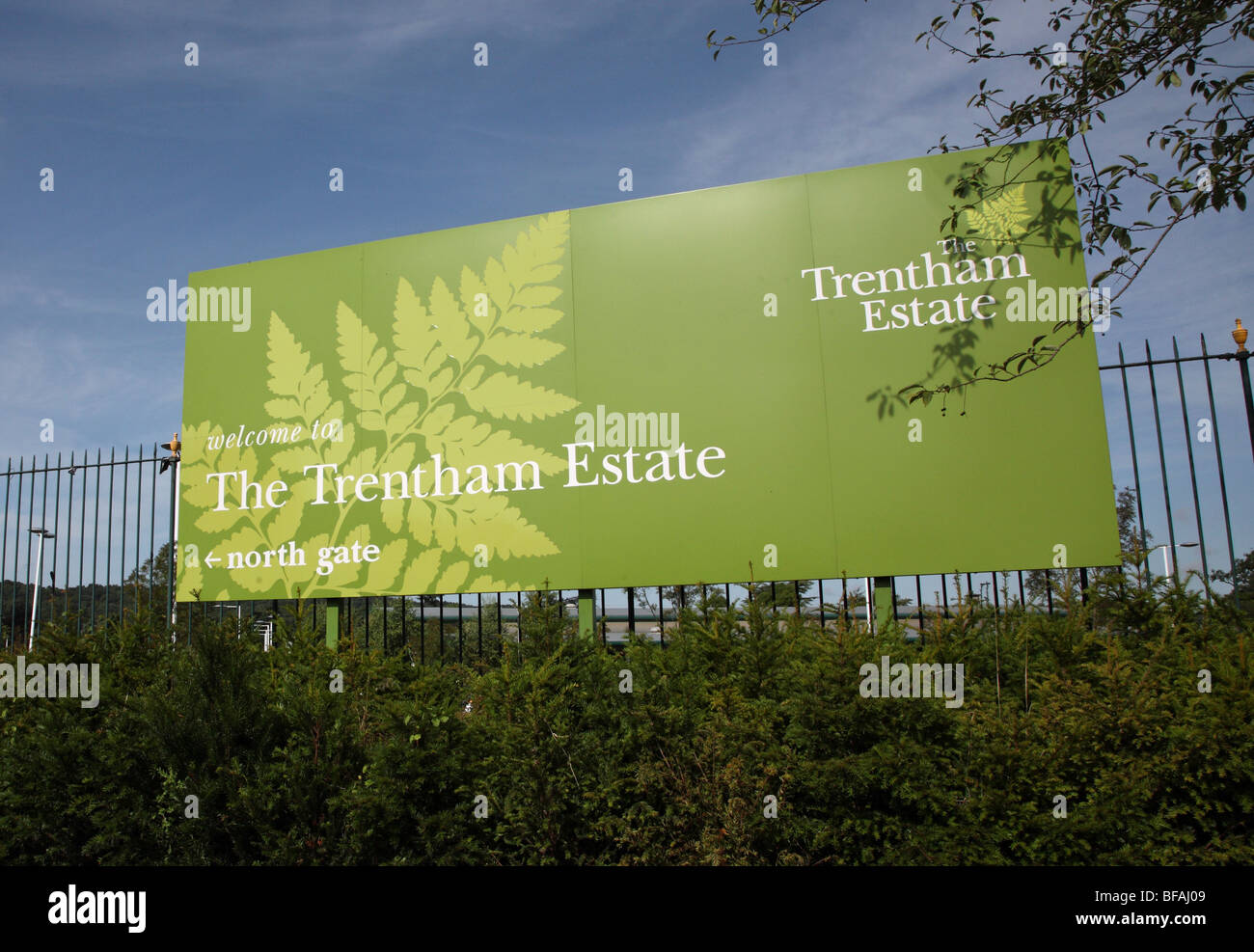 entrance Sign saying North Gate at Trentham Gardens, Stoke-on-Trent Stock Photo