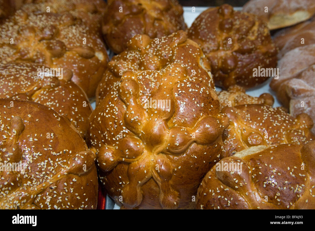 Pain de muerto, Day of the Dead bread, at the Day of the Dead Celebration in the East Village neighborhood of New York Stock Photo