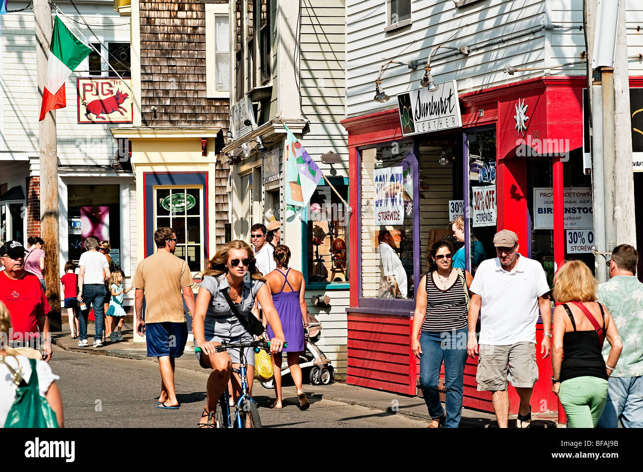 Shops along Commerce Street, Provincetown, Cape Cod, Massachusetts, USA