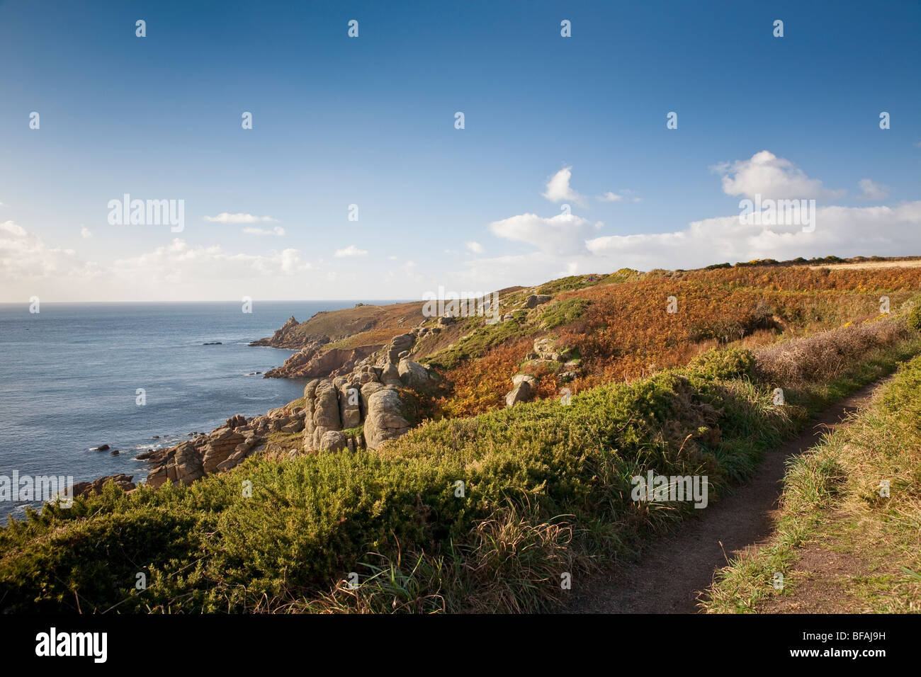 Sea and Coastal Path, Far West Cornwall, UK Stock Photo Alamy