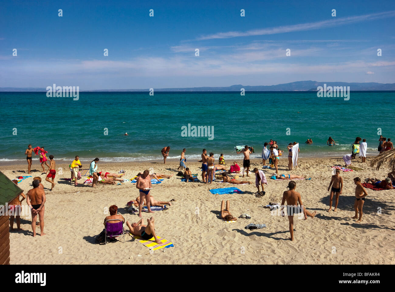 Hanioti Beach, Halkidiki Greece. Stock Photo