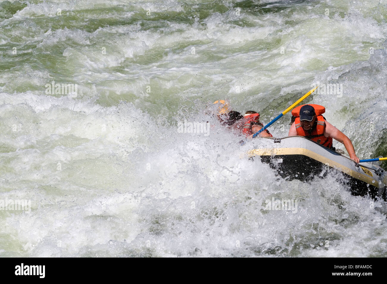 Whitewater rafting the main Payette River in southwestern Idaho, USA. Stock Photo