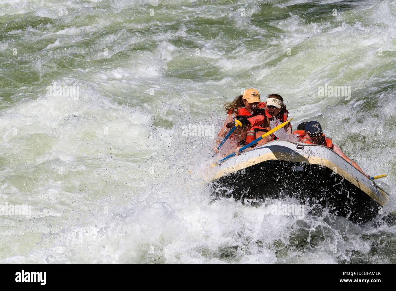 Whitewater rafting the main Payette River in southwestern Idaho, USA. Stock Photo