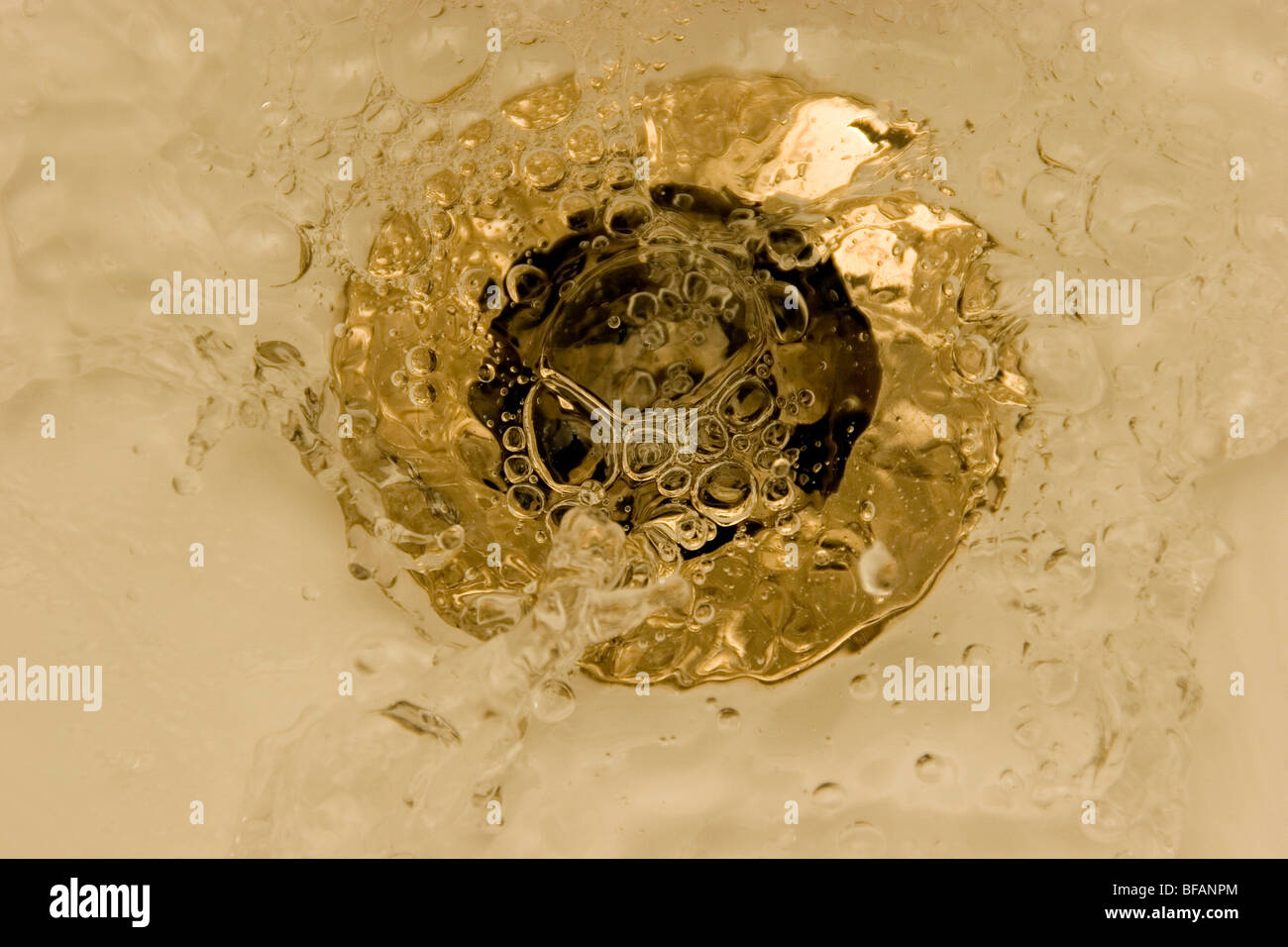 water going down the plug hole Stock Photo Alamy