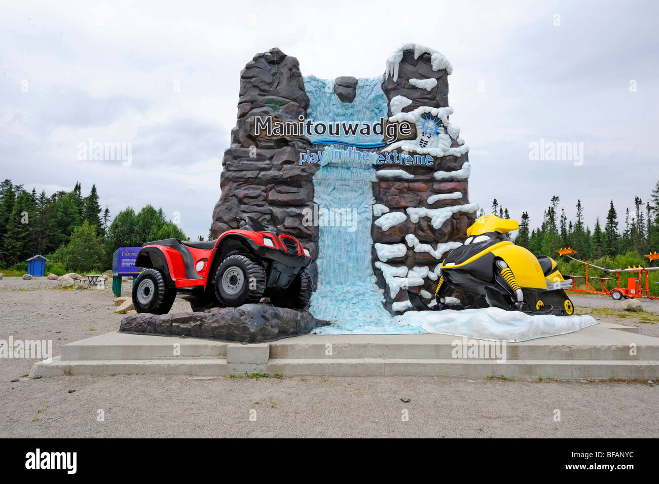 Manitouwadge turnoff at Highway 17 and 614 extreme sports attraction