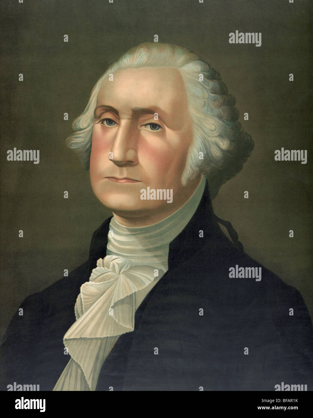 Portrait c1896 of George Washington - Washington (1732 - 1799) was the first US President (1789 - 1797). Stock Photo