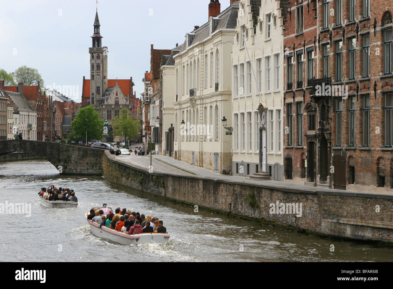 On the canals of Bruges,Belgium Stock Photo