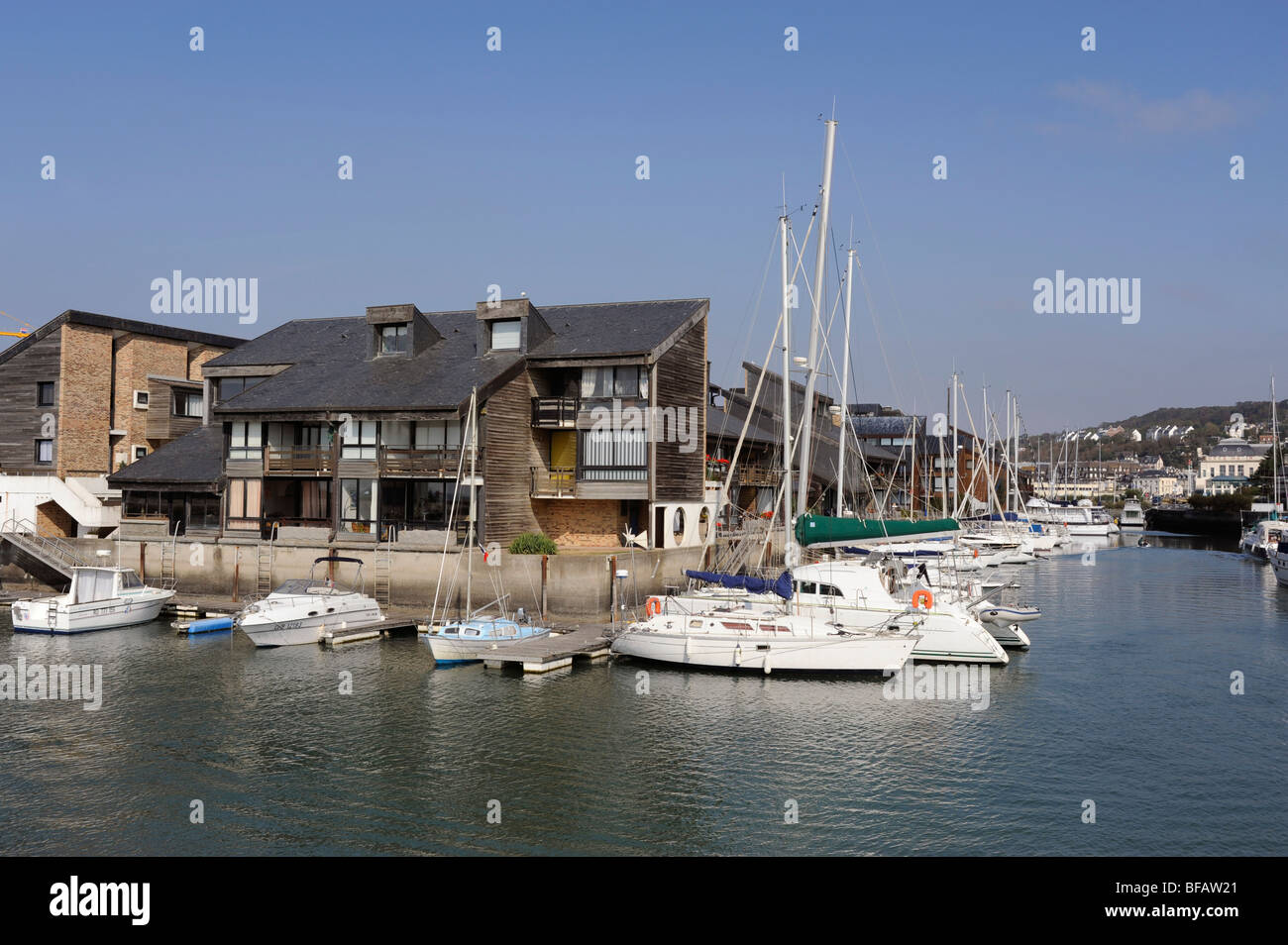 Deauville marina harbour,Calvados, Normandy,France Normandie Stock Photo