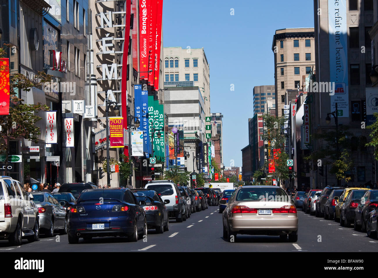 Downtown shopping in Montreal Canada Stock Photo Alamy