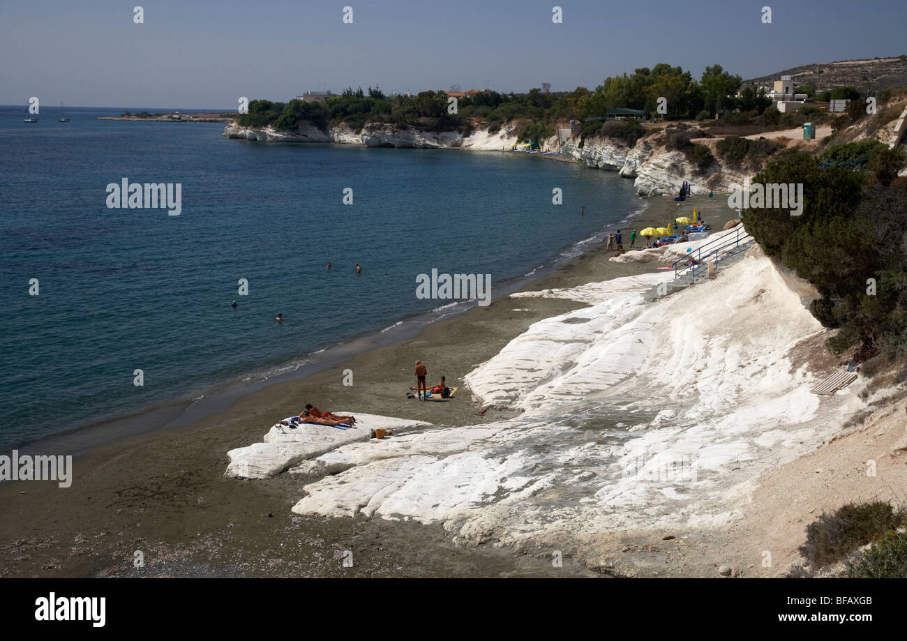 white rocks at governors beach near limassol lemesos republic of cyprus europe Stock Photo