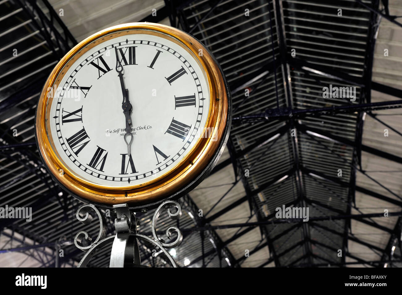 Public clock at Earls Court London Underground Station, London, England