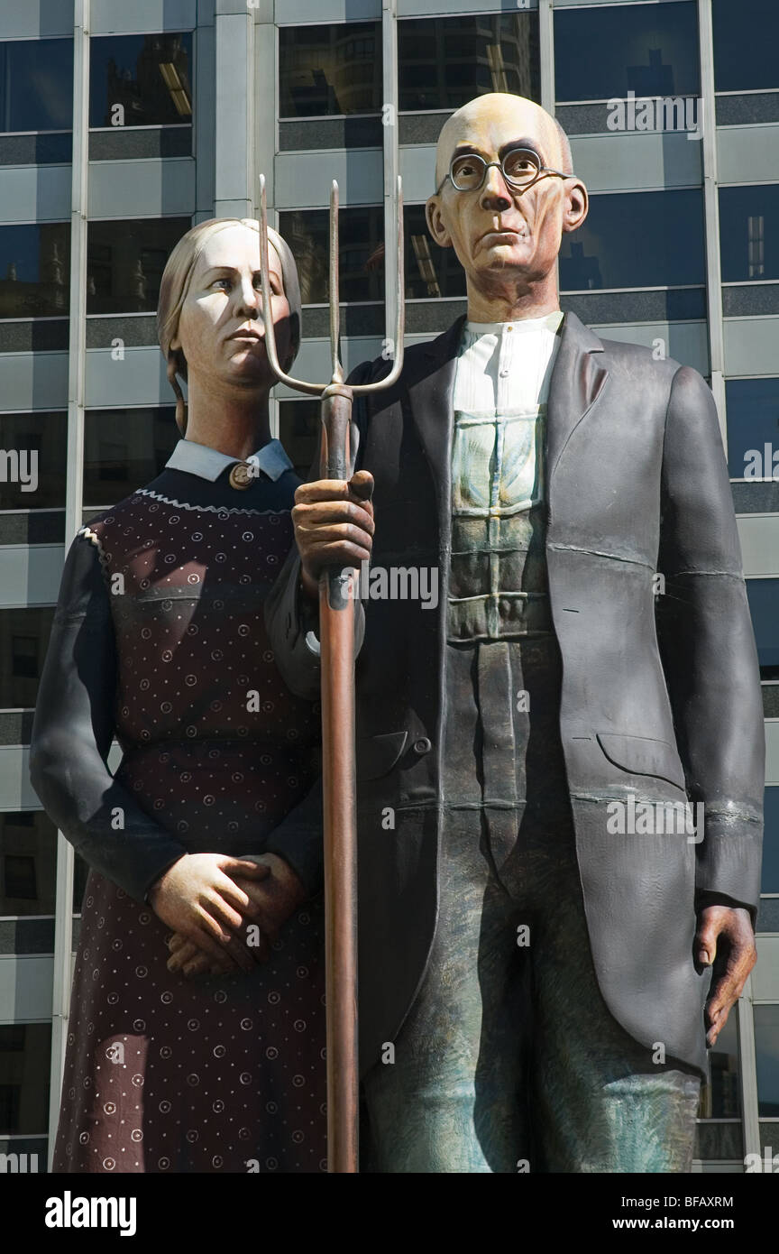 God Bless American Statue, Chicago, Illinios Stock Photo