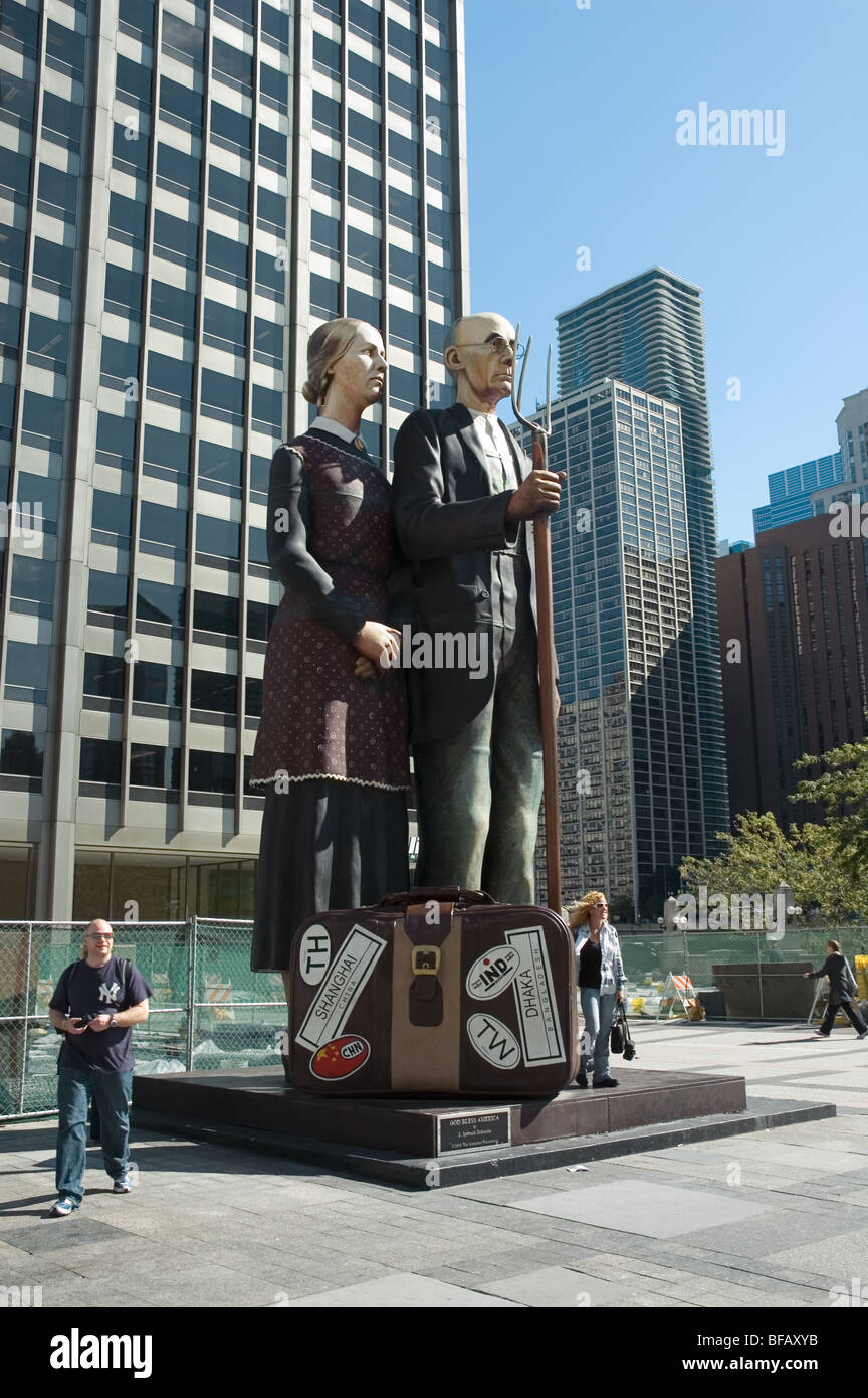God Bless America Statue, Chicago, Illinios Stock Photo