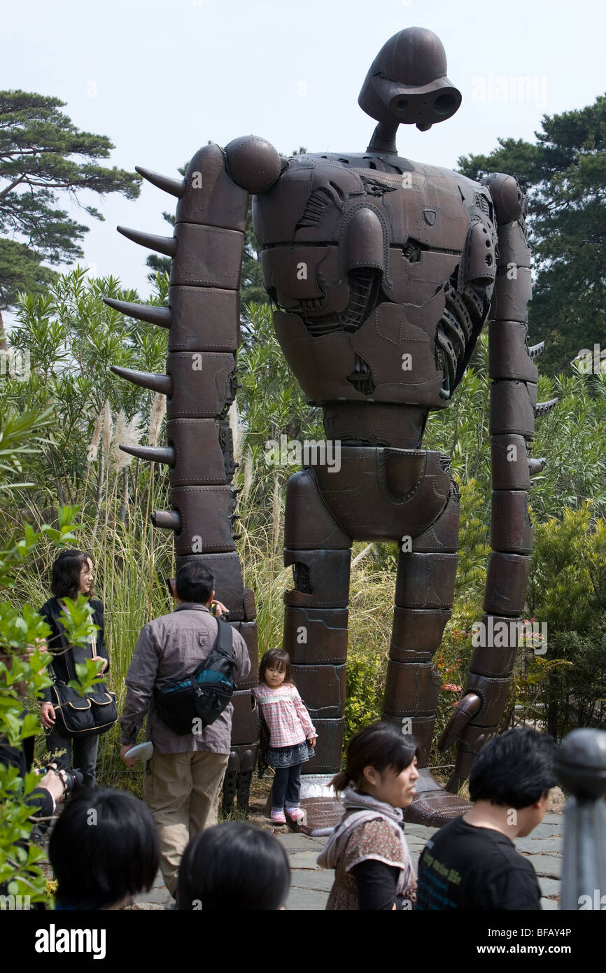 statue of 'Robot Soldier', from the animation film 'Laputa castle in the Sky', on the roof top garden of Ghibli Museum, Tokyo Stock Photo