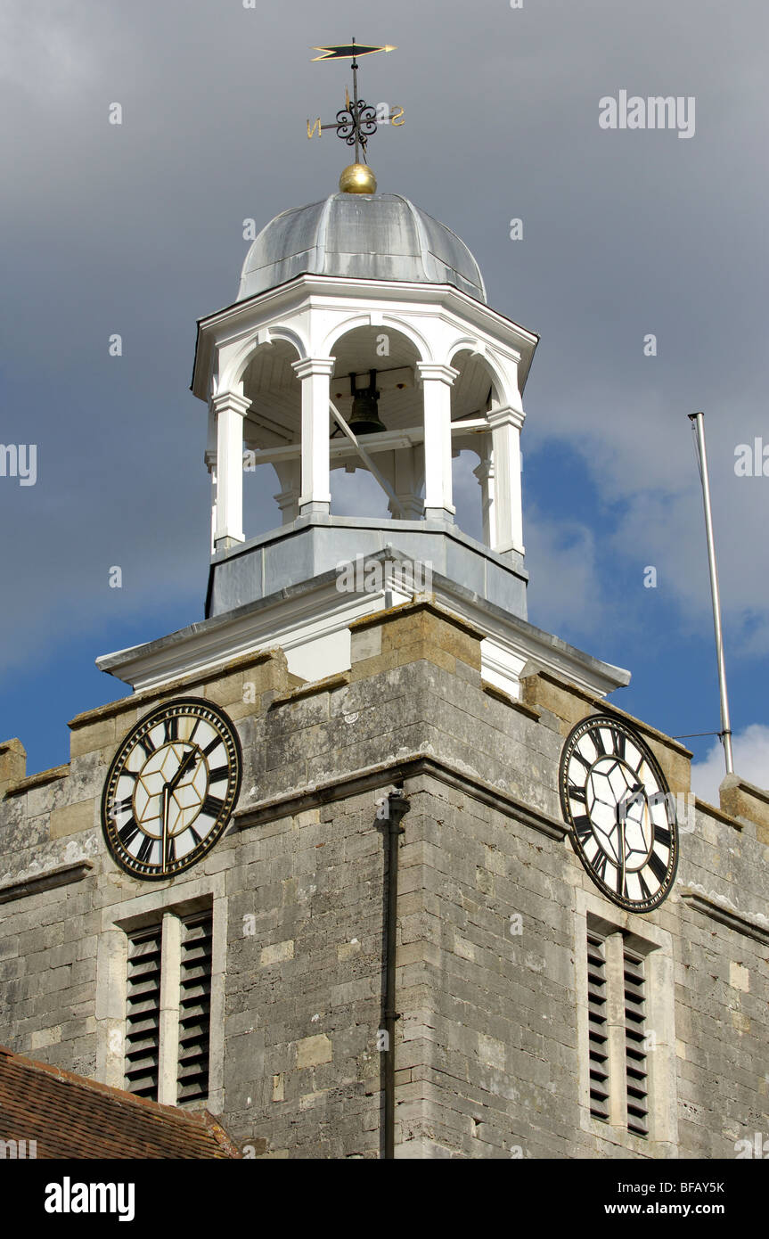 Lymington, New Forest, Hampshire, England, UK ; view of tower of St Thomas Church Stock Photo
