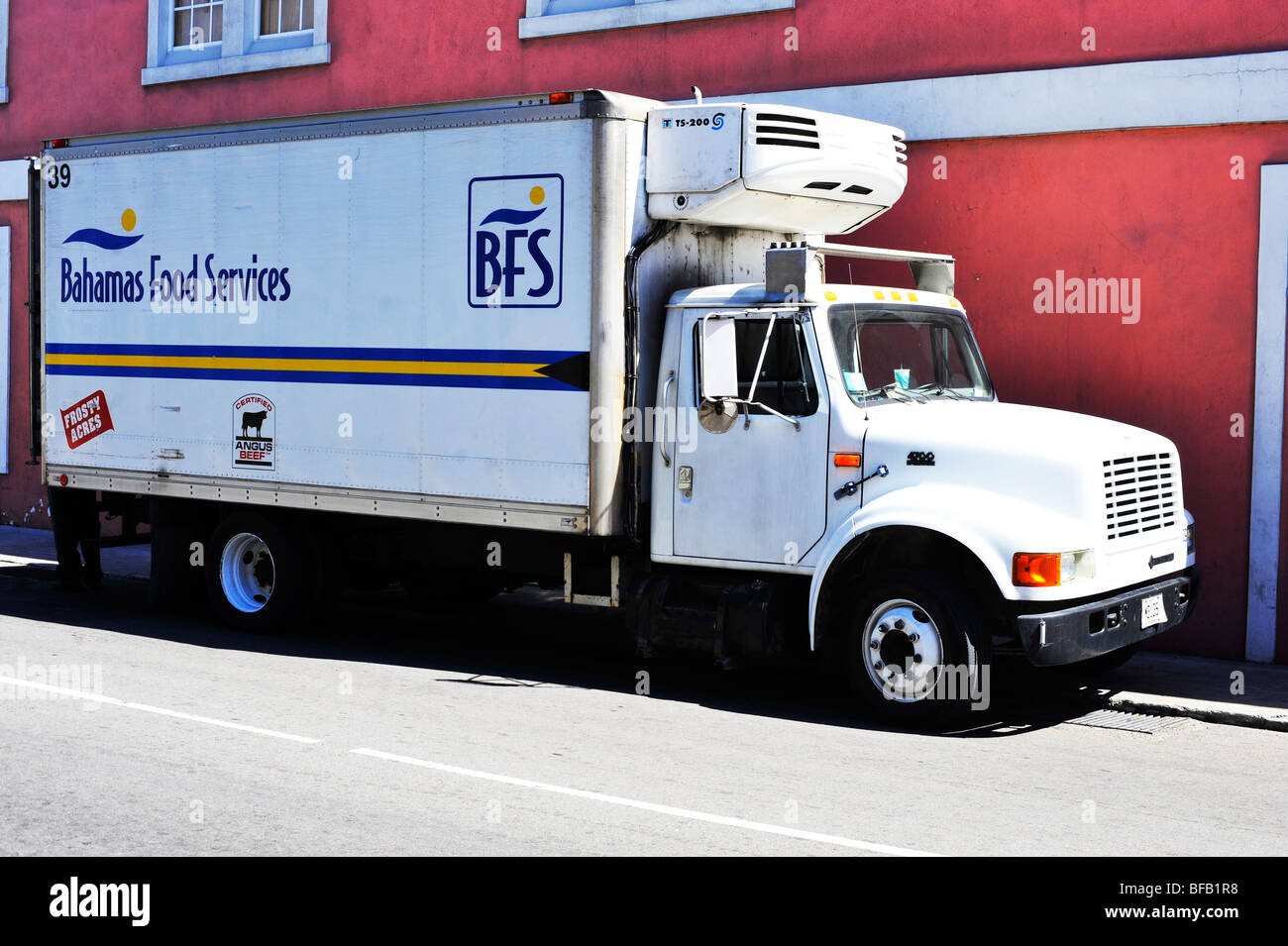 Bahamas Food Services truck in Nassau Bahamas Stock Photo