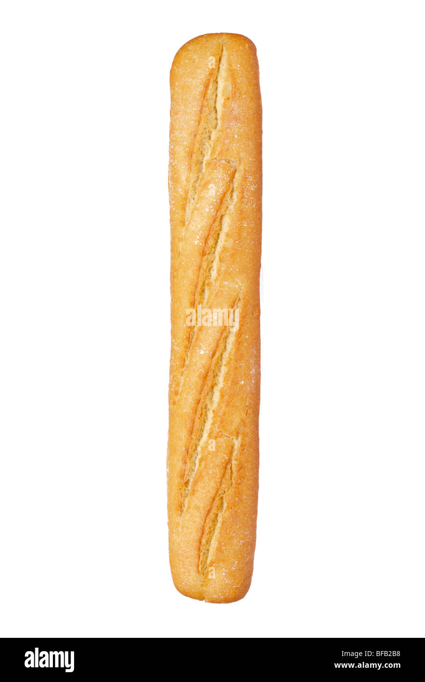 Crusty french baguette isolated on the white background Stock Photo - Alamy