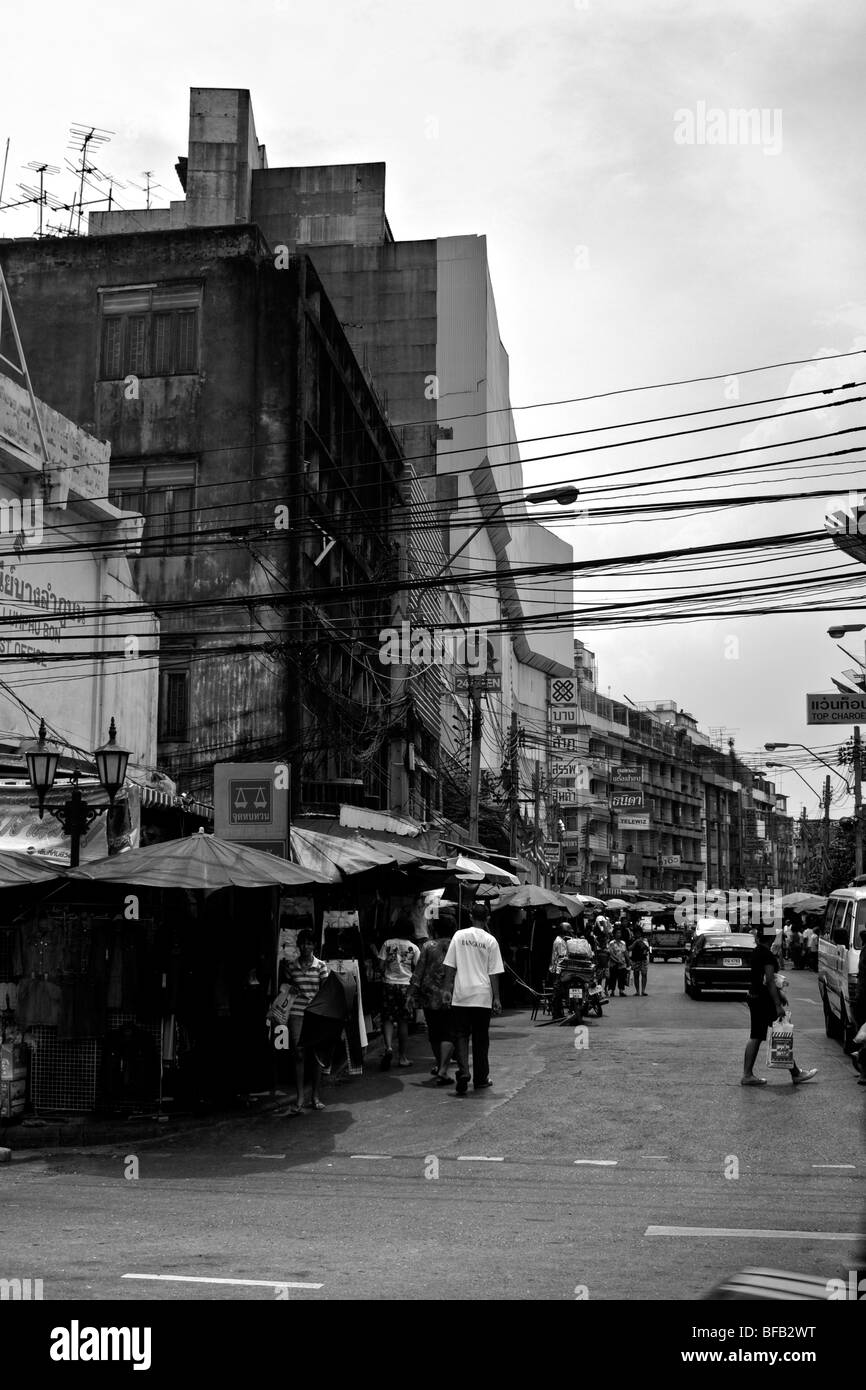 Back street in bangkok Black and White Stock Photos & Images - Alamy