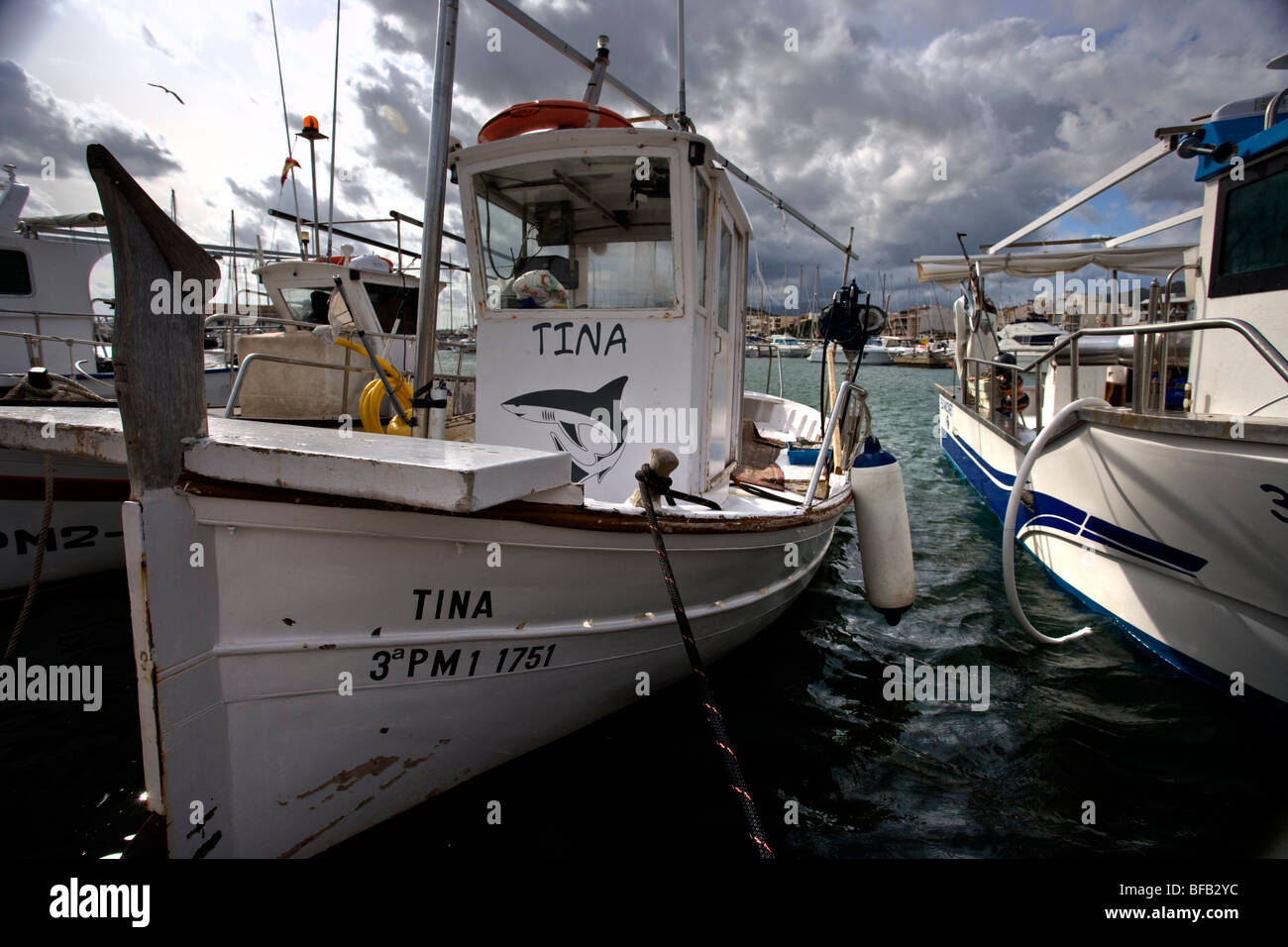 Fishing boats, Port de Pollenca (puerto pollensa), Mallorca Stock Photo