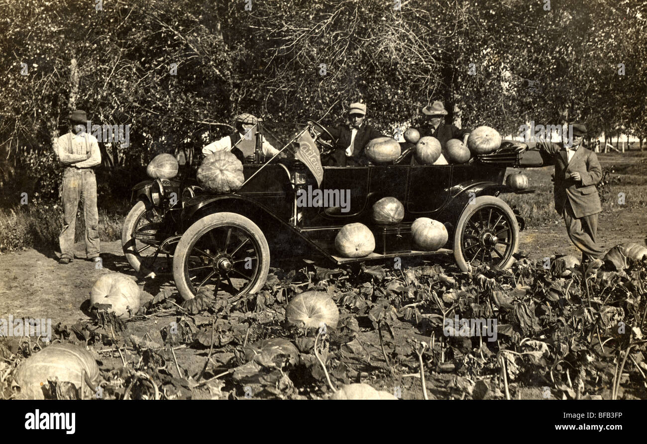 Carter Car Surrounded by Pumpkins Stock Photo