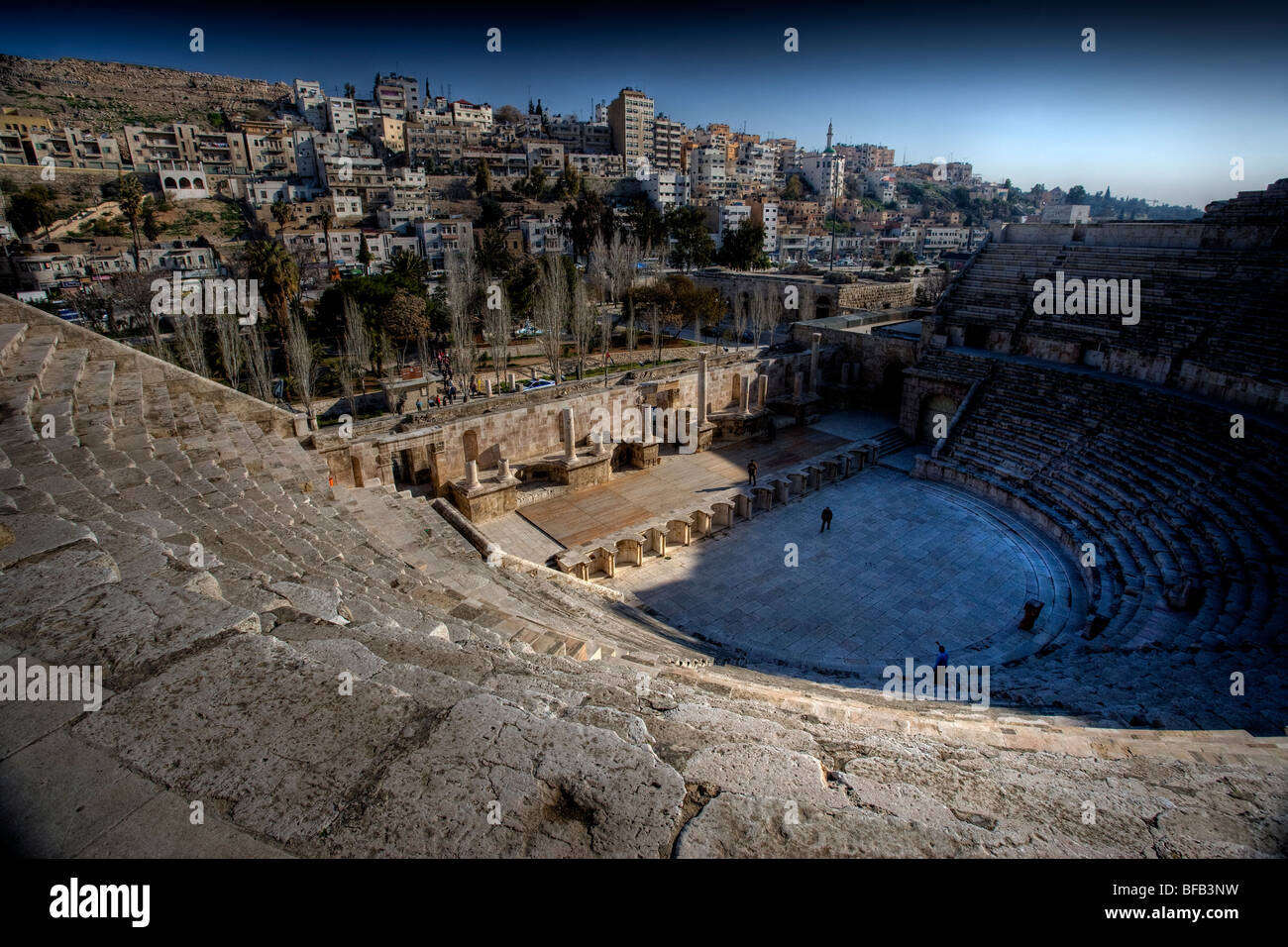 Roman amphitheatre, Downtown Amman, Jordan Stock Photo