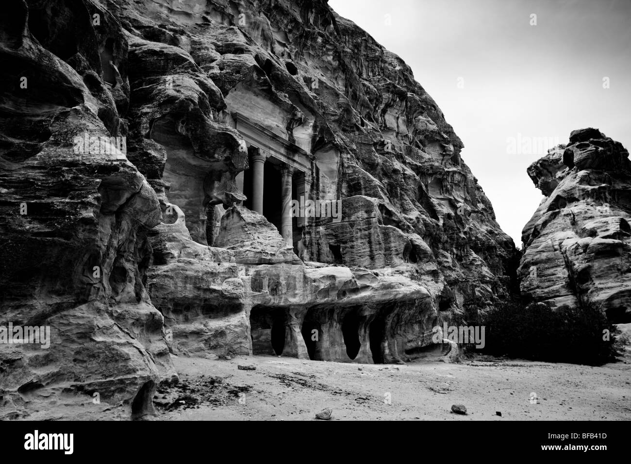 Large facade at Al-Beidha, Little Petra, Jordan Stock Photo