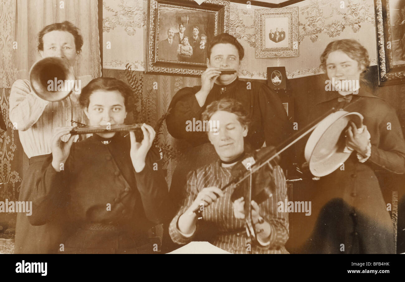 Five Woman Homegrown Band Stock Photo