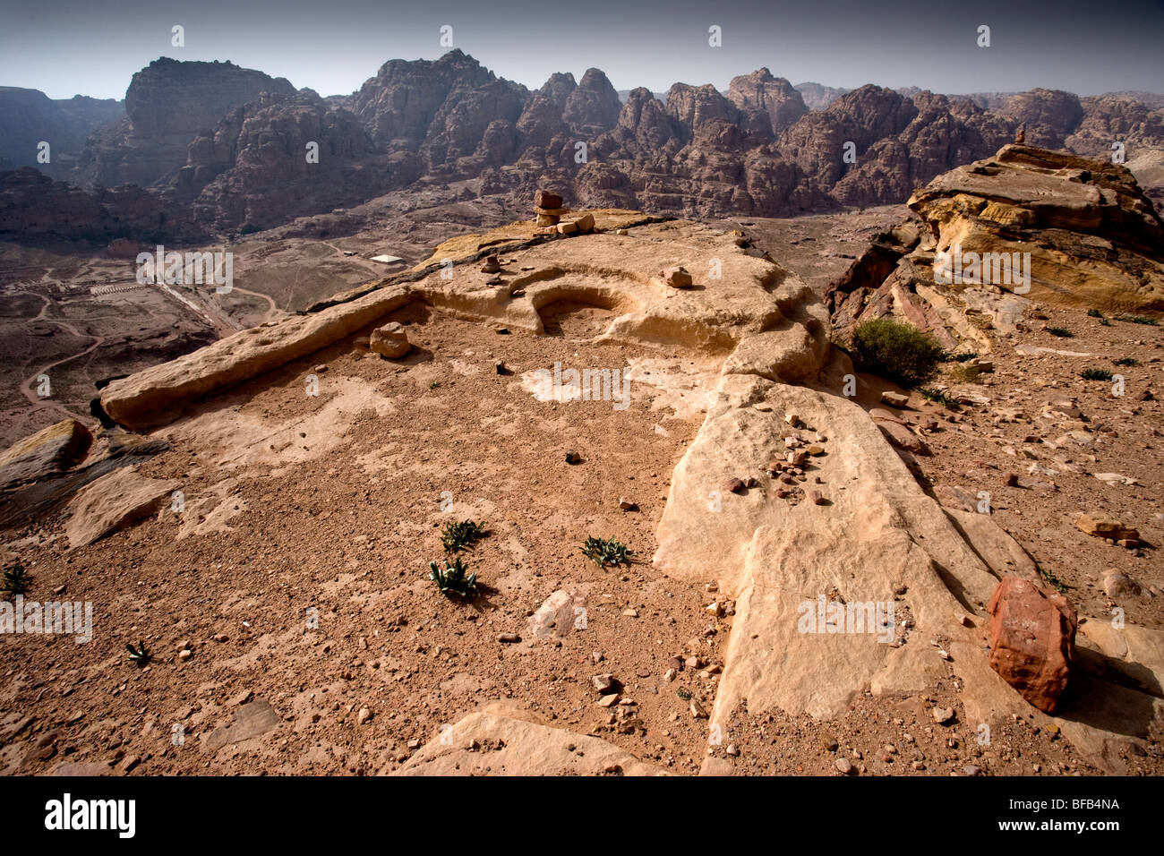 High place of sacrifice, Jabal Al-Khubtha, Petra, Jordan Stock Photo