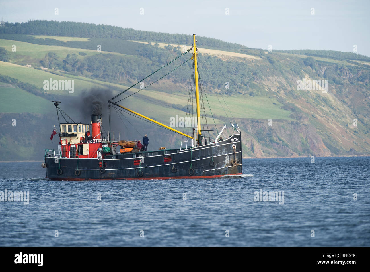 Steam trawler converted to tourist boat, Moray Firth, Scotland Stock Photo