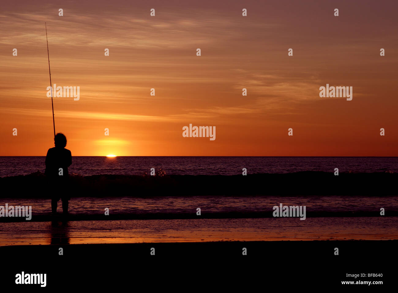 Fisherman on Cable Beach, Broome, Western Australia Stock Photo Alamy