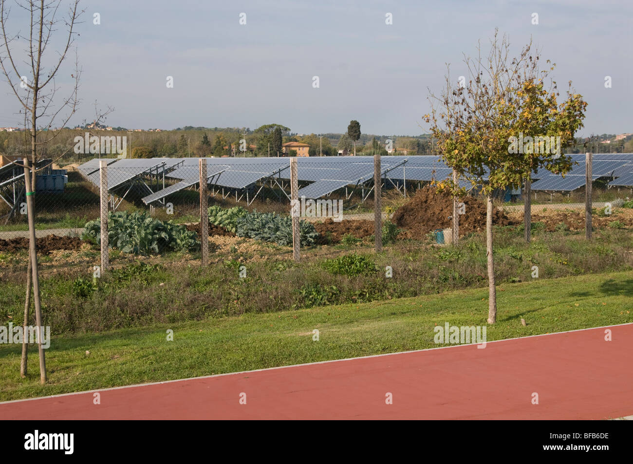 Solar energy project, Italy, 1000 kwp Stock Photo