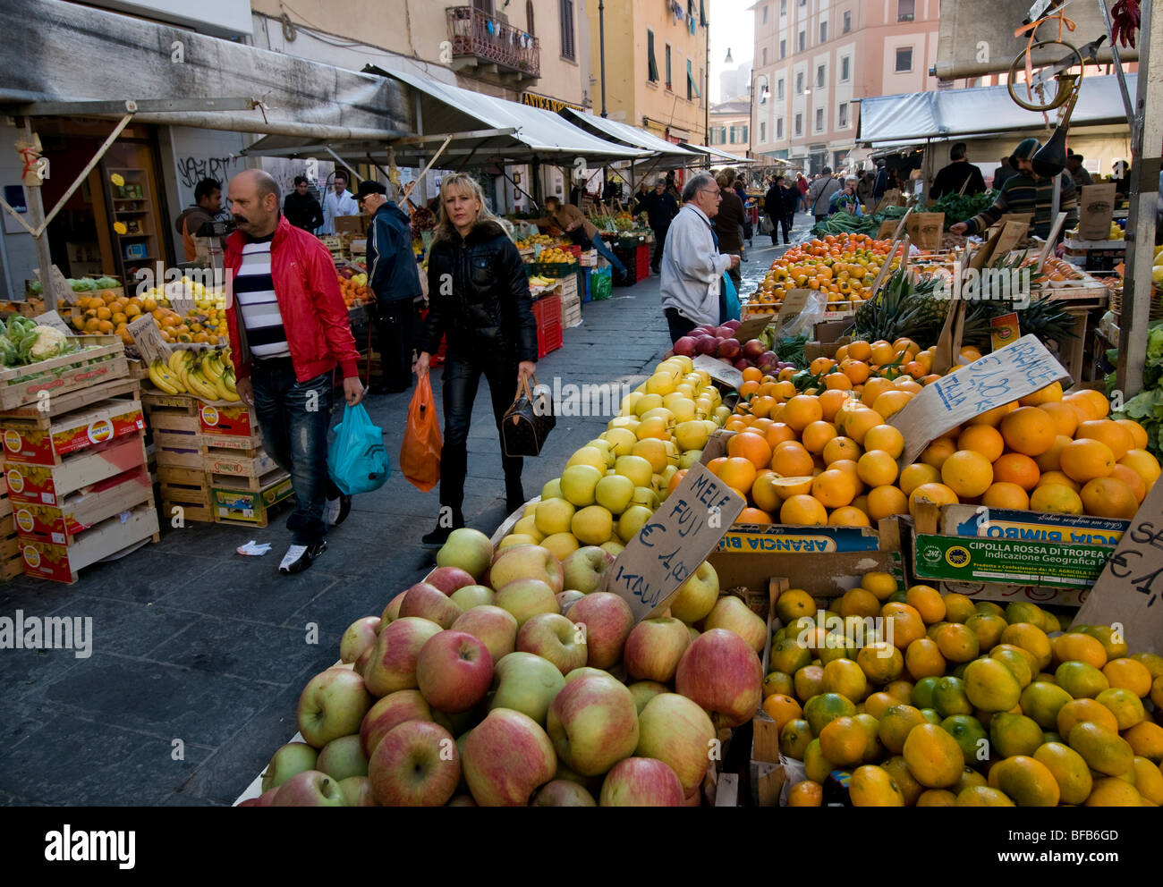 Market in Livorno, Italy Stock Photo