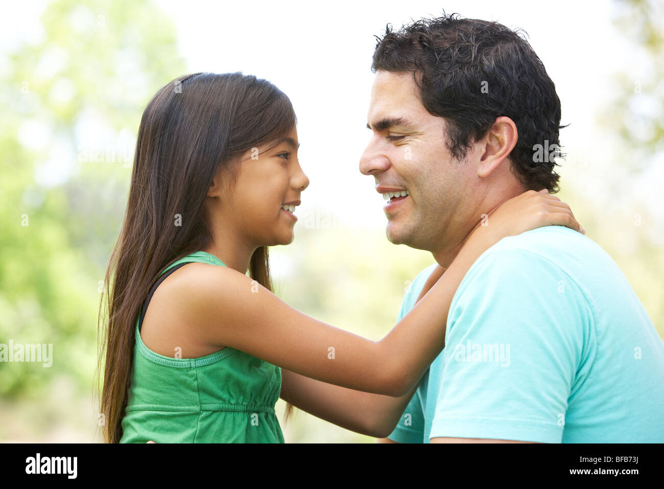 Father And Daughter In Park Stock Photo - Alamy