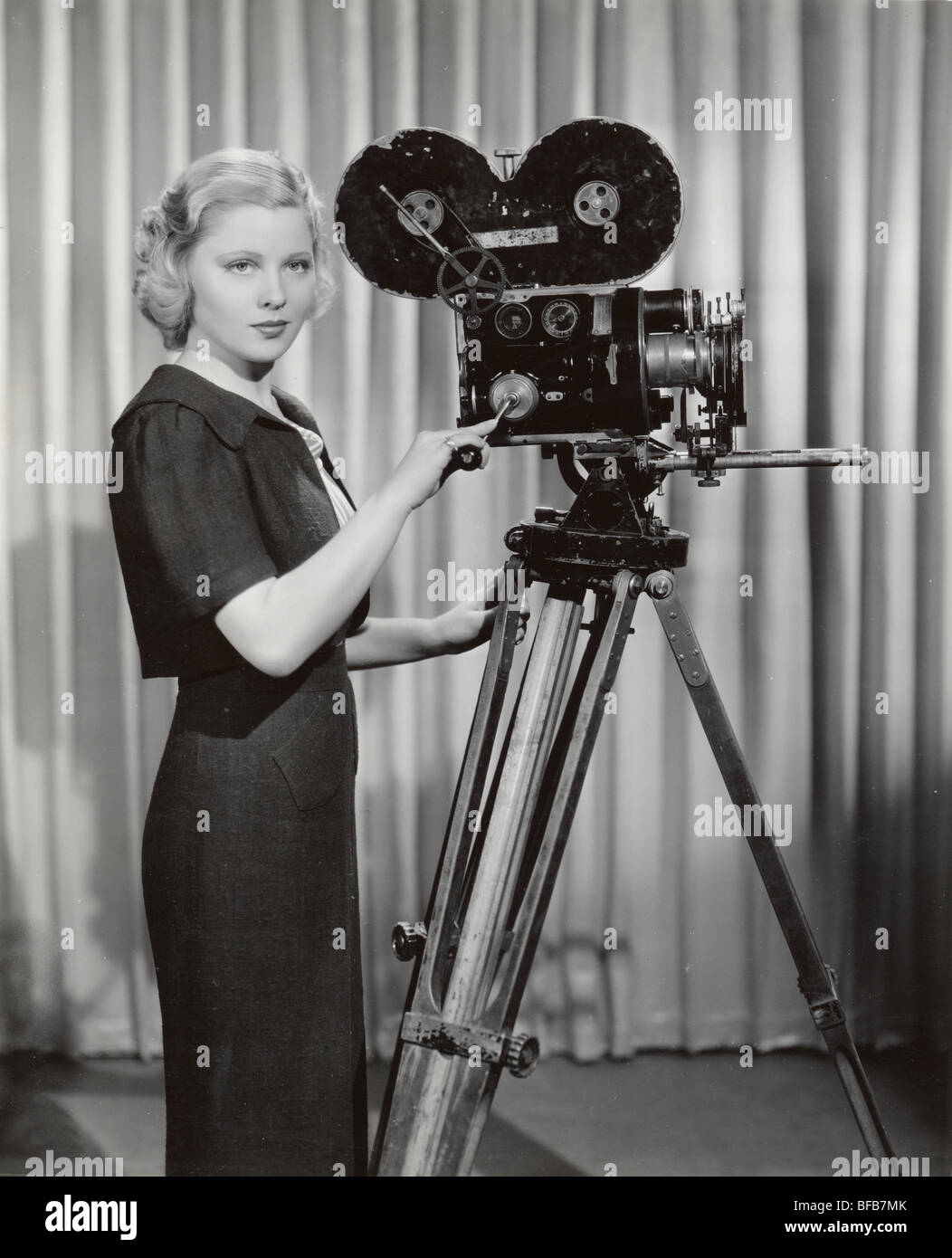 Actress Mary Carlisle Cameraman with Movie Camera Stock Photo