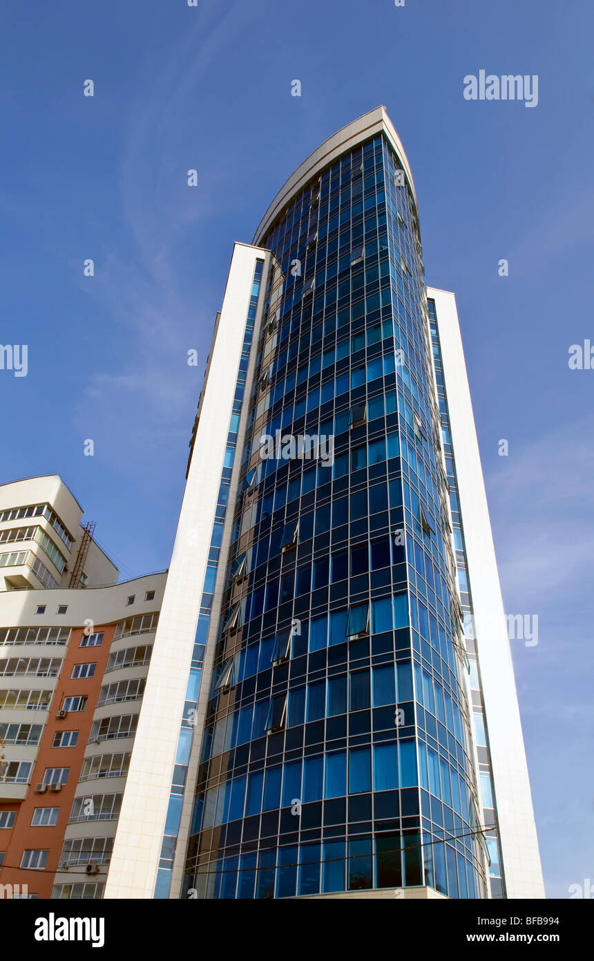 Business building on blue sky background Stock Photo