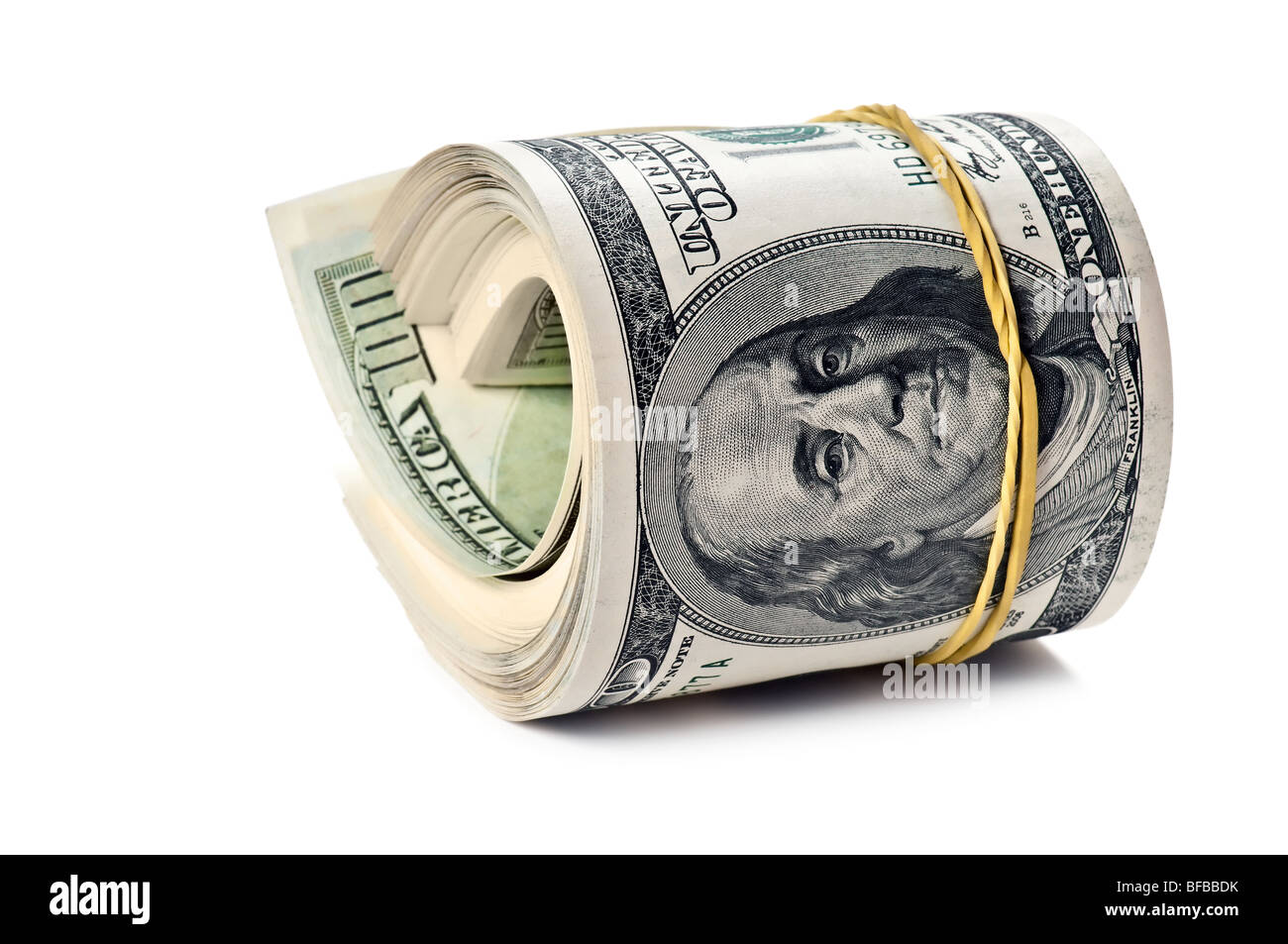 money roll isolated on white background Stock Photo