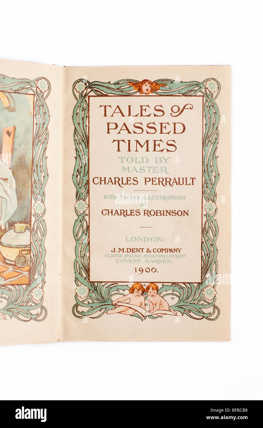 Book Title Page, Tales of Past Times, 1900 Stock Photo