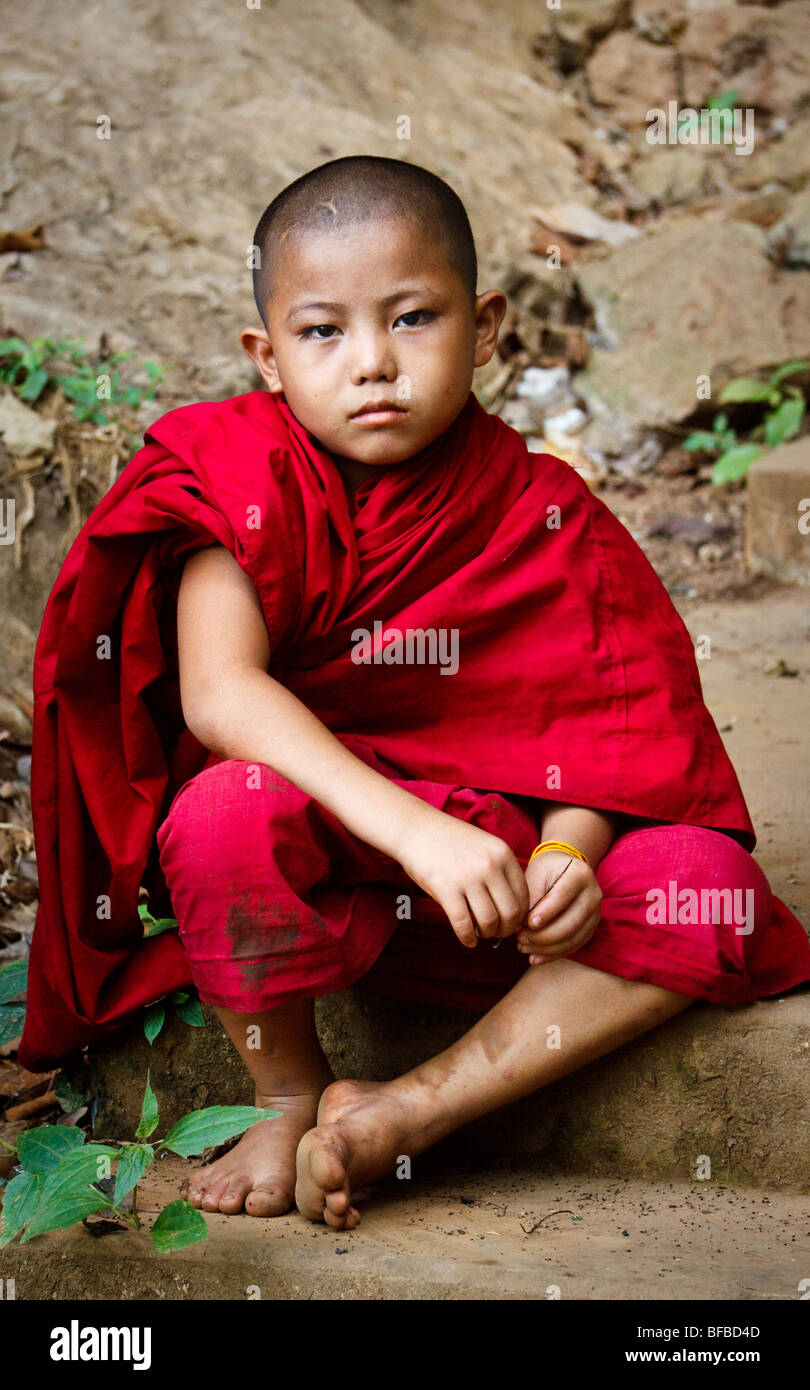 A young novice Buddhist monk in Myanmar Stock Photo Alamy